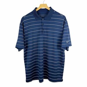 Nike Golf Dri Fit Short Sleeve Polo Shirt Navy Blue Size XL